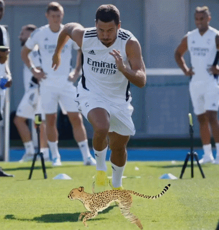 寓意新赛季全力冲?阿扎尔晒全力冲刺图+“奔跑的豹子”动图?