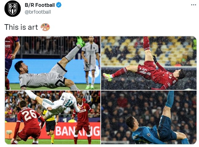 BR晒梅西、C罗、贝尔、莱万倒钩:这就是艺术?