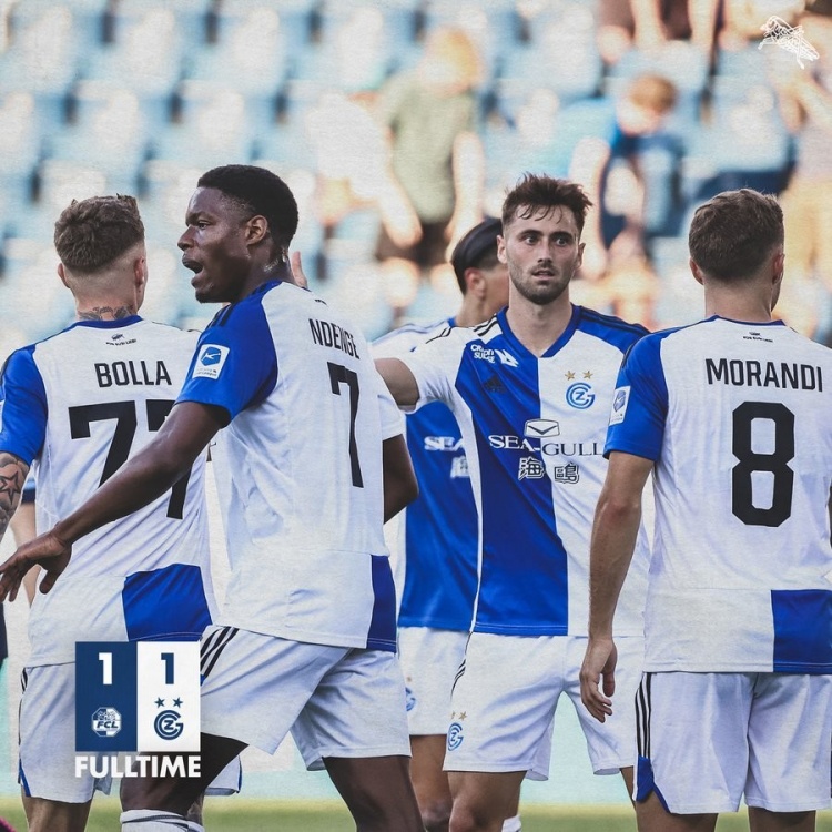 瑞士超首轮草蜢1-1战平，李磊首发出战第78分钟被铲伤离场