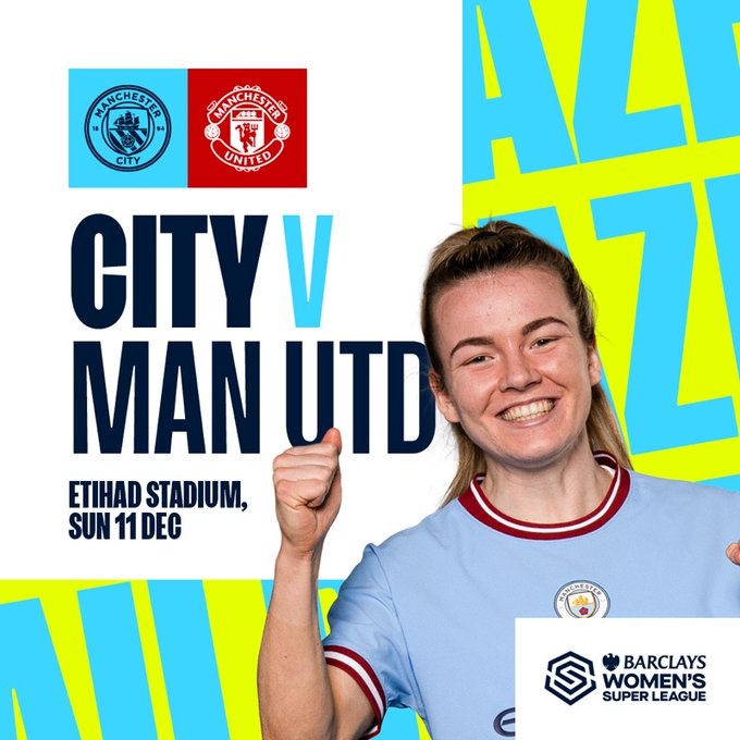 曼城官方:今年12月11日的女足曼市德比将在伊蒂哈德进行