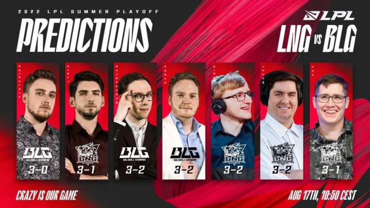 LPL英文流解说预测LNG vs BLG:四人看好LNG获胜 三人看好BLG胜利