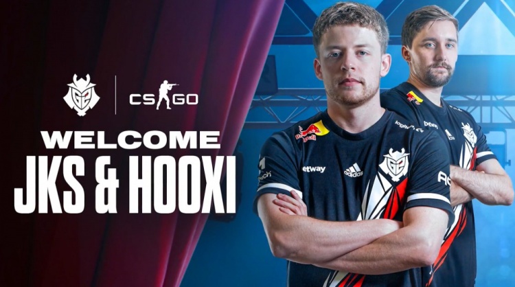 G2官方宣布CSGO分部新阵容:JKS、Hooxi加盟