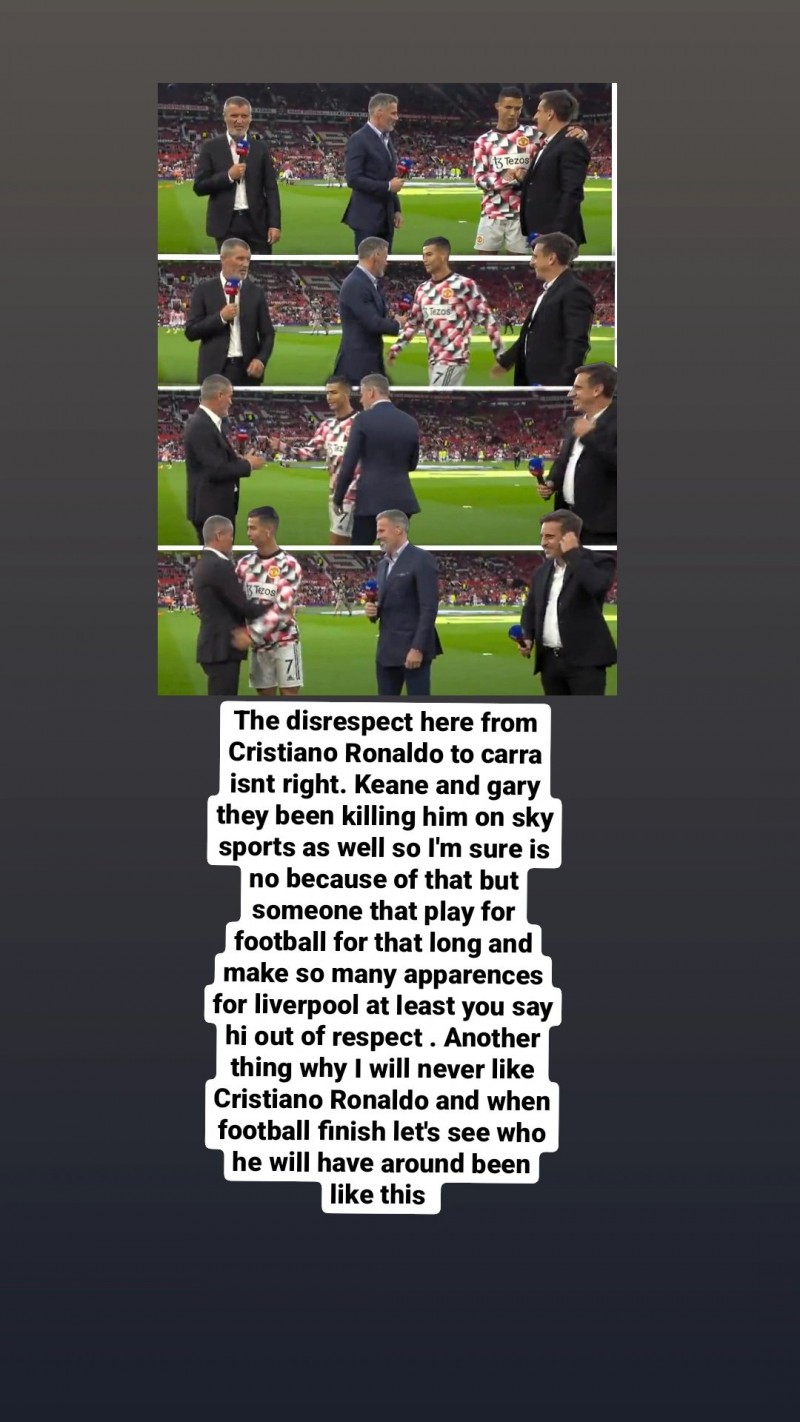 利物浦旧将:C罗对卡拉格不尊重,这是我永远不喜欢他的又一原因