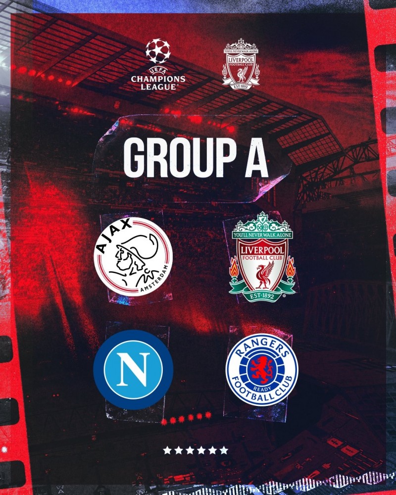 欧冠A组:阿贾克斯、利物浦、那不勒斯、格拉斯哥流浪者