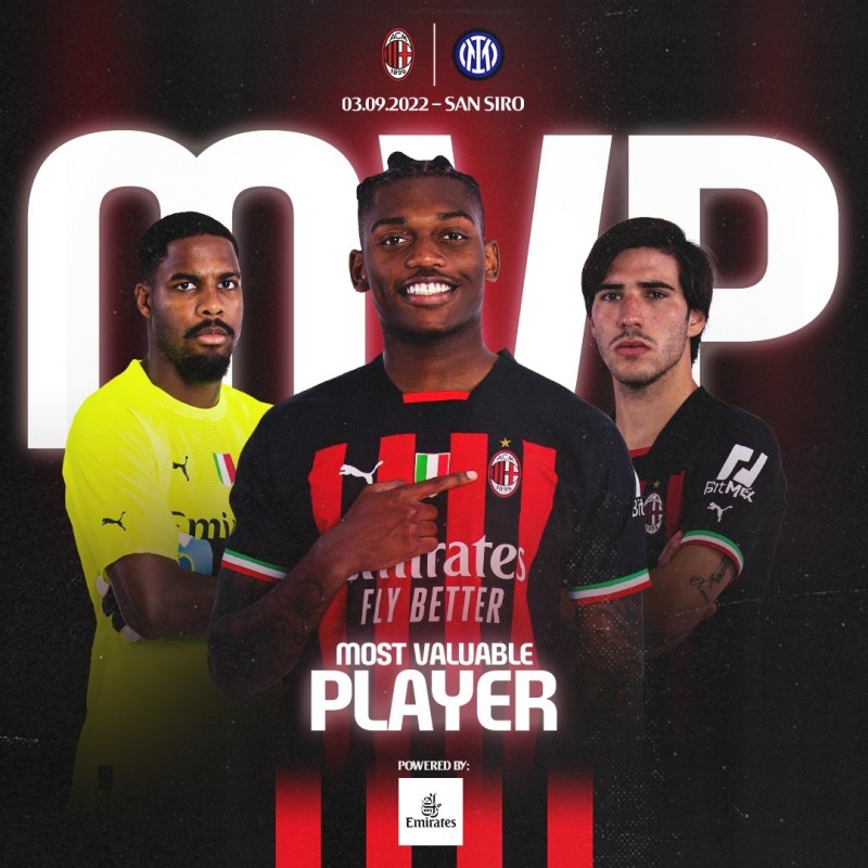 靓仔2射1传!AC米兰官方:莱奥当选米兰德比MVP