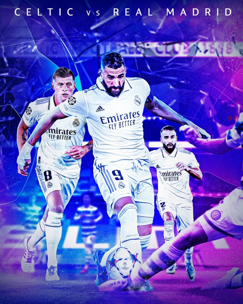 皇马发布对阵凯尔特人海报:本泽马C位,克罗斯、卡瓦哈尔出镜