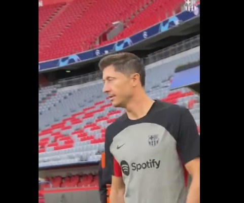 他回来了!巴萨官推晒视频:莱万重返安联球场