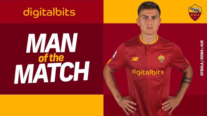 替补出场立刻进球,迪巴拉获评罗马欧联杯vs赫尔辛基队内最佳