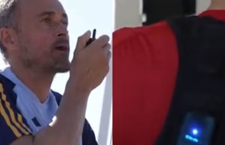 恩里克让西班牙球员身背扬声器,训练时可以通过对讲机实时指导