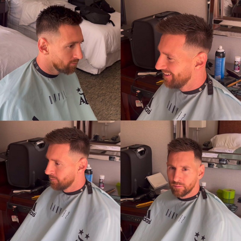 梅西理发后清爽不少,看得出来35岁了吗?