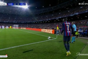 欧冠-莱万戴帽登贝莱两助费兰传射凯西破门 巴萨5-1比尔森胜利