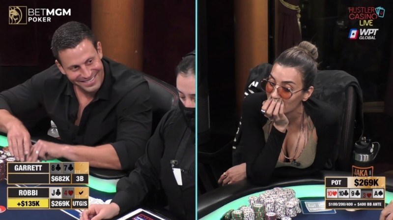 【EV扑克】稳如老狗的盖哥竟然急眼了,大美女J嗨跟注究竟是作弊还是“无脑”?