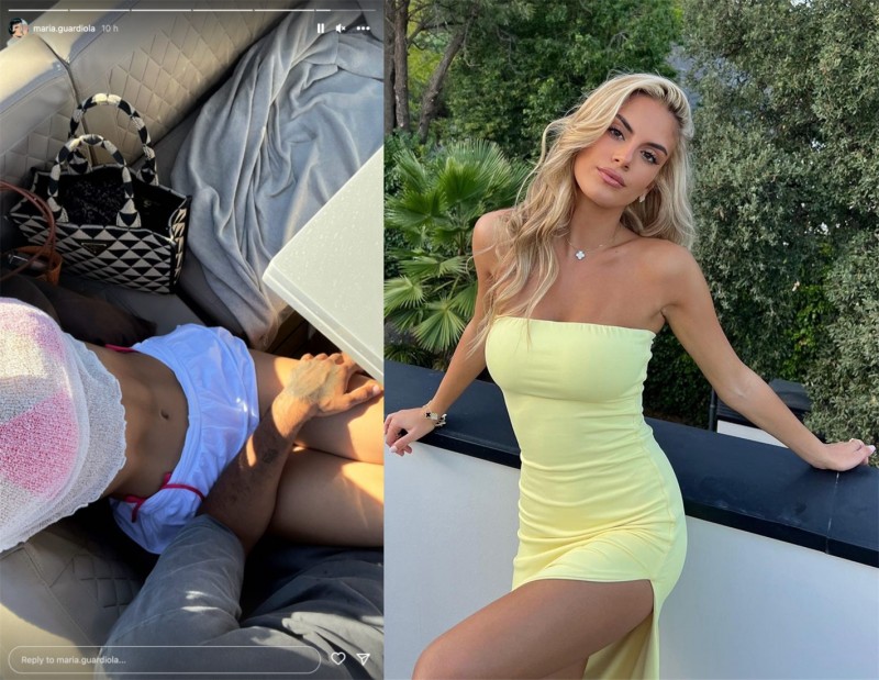 看手识人大赛?瓜帅大女儿晒度假照,大腿上有一只神秘的手