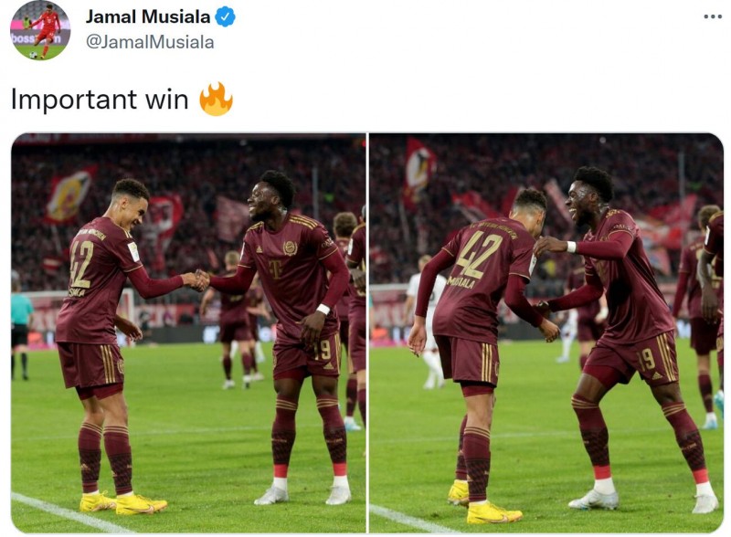 穆西亚拉庆祝大胜勒沃库森:重要的胜利