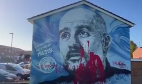 曼晚:瓜迪奥拉壁画再次遭到破坏,创作者称将添加防破坏涂料