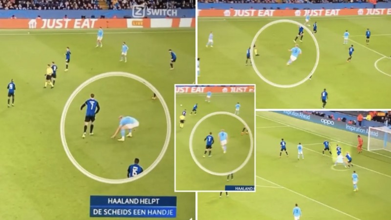 三好青年?哈兰德主动帮裁判捡泡沫喷雾罐,飞奔回位参与进攻