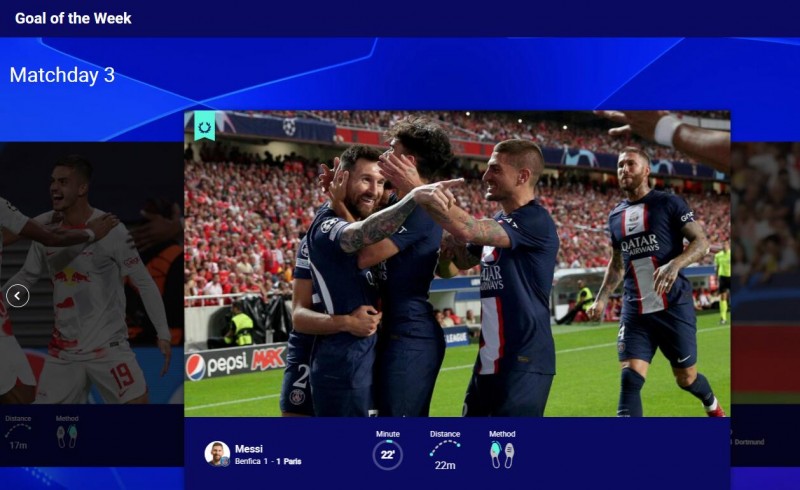 ⚽欧冠本轮最佳进球出炉:梅西无解兜射当选?!