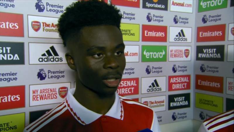 萨卡:击败利物浦证明了我们的进步 上半场补时的进球尤为关键