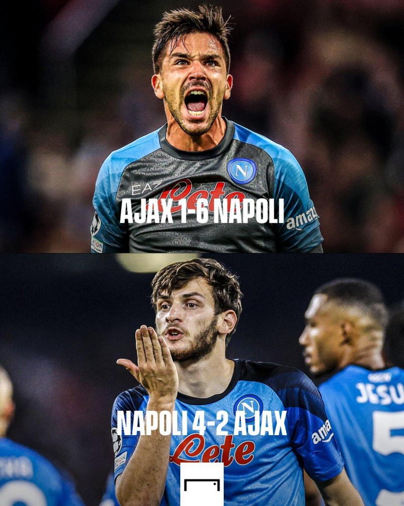 两位数!那不勒斯两回合总比分10-3横扫阿贾克斯