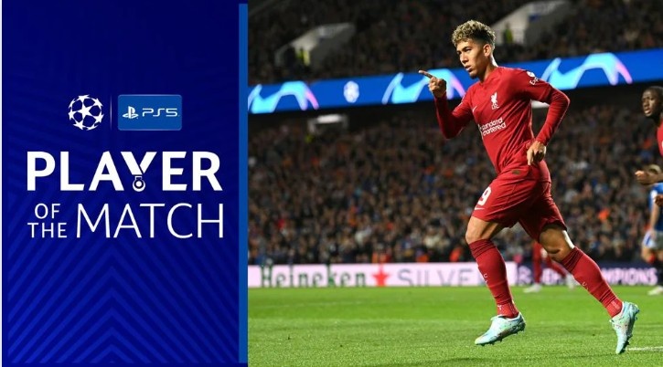 2射1传!菲尔米诺当选利物浦7-1流浪者全场最佳球员