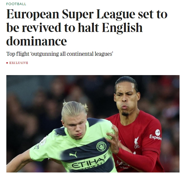 泰晤士报:欧超联赛卷土重来,其CEO称3年内重新推出欧超项目
