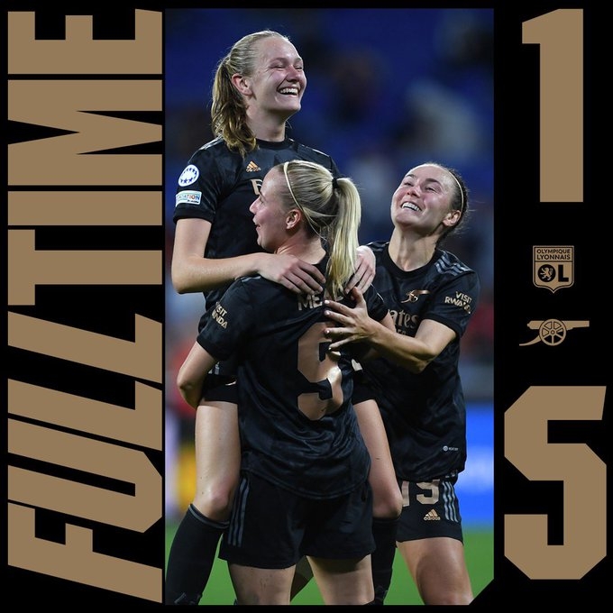 里昂女足欧冠1-5惨败阿森纳女足,创队史最惨痛的欧战失利