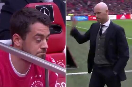 尤尼斯阿贾克斯时期拒被换登场,滕哈赫随即将其彻底打入“冷宫”