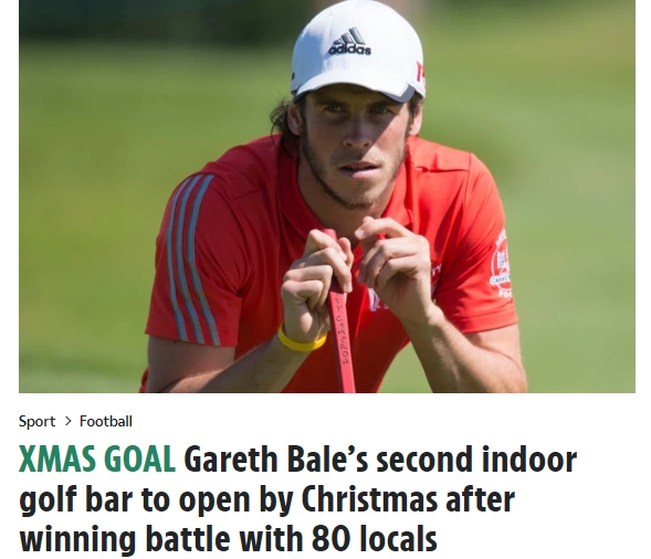 太阳报:贝尔第二家高尔夫酒吧将在圣诞节前开业