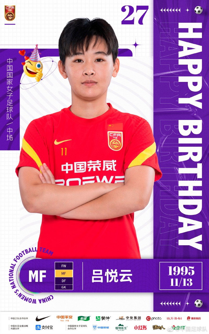 吕悦云27岁生日快乐,新的一岁,继续保持出色竞技状态!