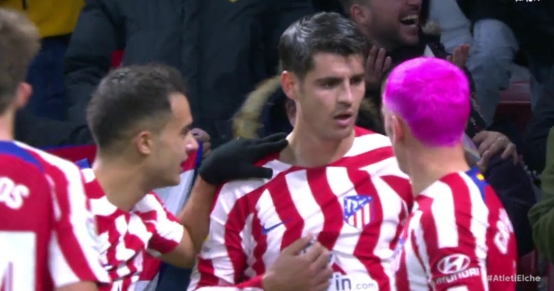 莫拉塔谈进球:我看见格子当时很开心,还以为是他进的