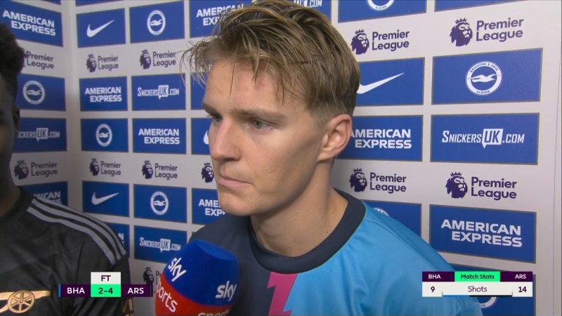 曼城丢分有影响?厄德高:我们不关心其他球队,只专注于自己