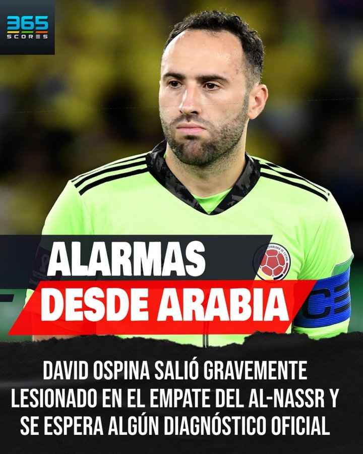 利雅得胜利官方:奥斯皮纳肘骨骨折,将因此缺阵6周