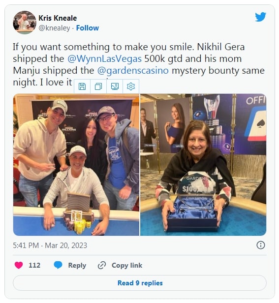 【EV扑克】这对母子厉害了，同一晚上双双夺冠