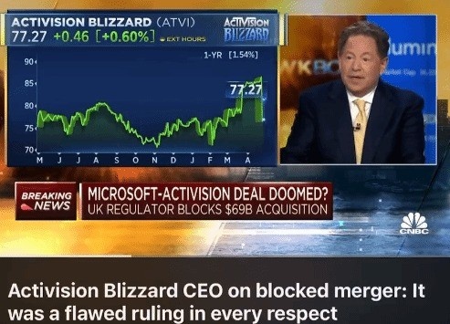 动视暴雪CEO怒斥英国CMA：将加速上诉进程 相信微软和律师