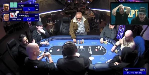 【EV扑克】年度最疯狂的All in?他竟然用这种牌推了88bb!