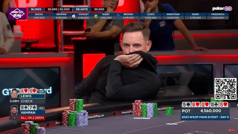 【EV扑克】讨论 | 在WSOP主赛Day5比赛中,弃掉同花坚果:Toby Lewis的决定是否正确?