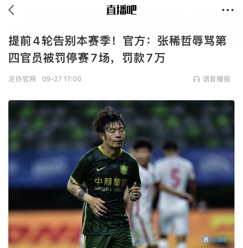 够狠❗都是骂裁判,张稀哲禁赛7场?詹姆斯禁赛1场?