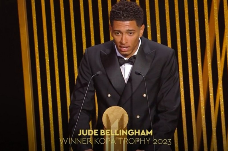 贝林厄姆获奖感言:梅西配得上金球奖 要帮英格兰皇马赢更多奖杯