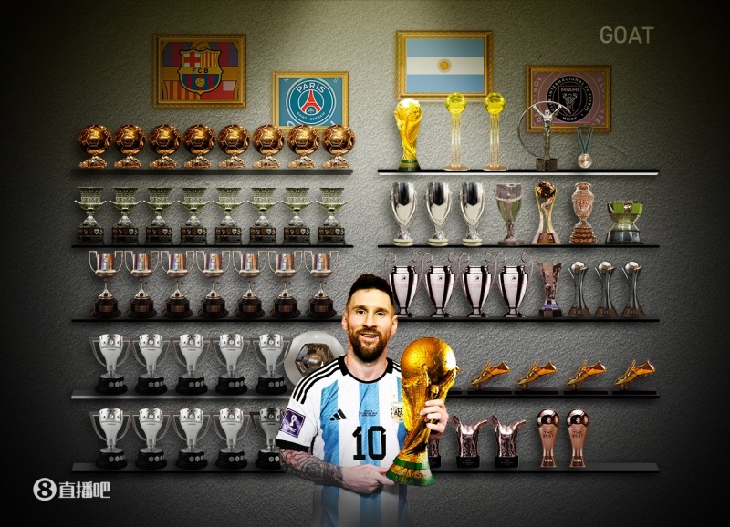 ?荣誉满满!梅西生涯荣誉:8金球、7世界足球先生、44冠历史第一