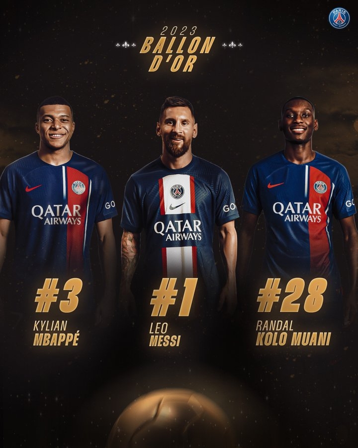 巴黎祝贺梅西:金球奖表彰最伟大球员,体现了梅西和姆巴佩的才能