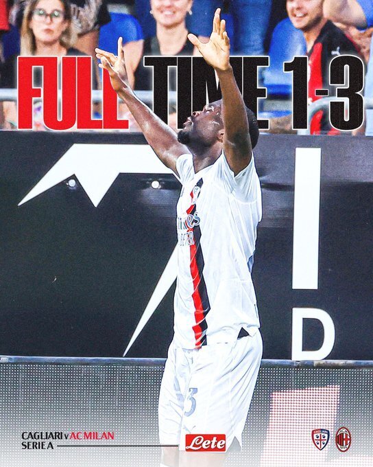 意甲-AC米兰3-1逆转卡利亚里取两连胜,奥卡福奇克处子球