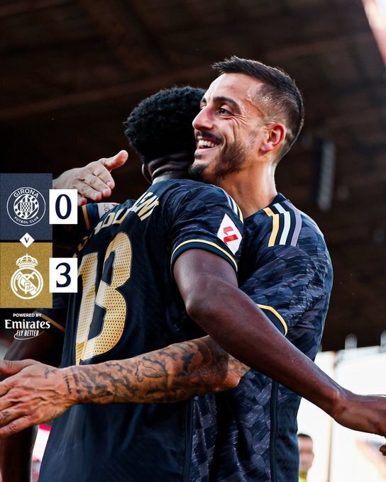 西甲-皇马3-0赫罗纳登顶，贝林厄姆传射&amp;联赛7场6球何塞卢传射