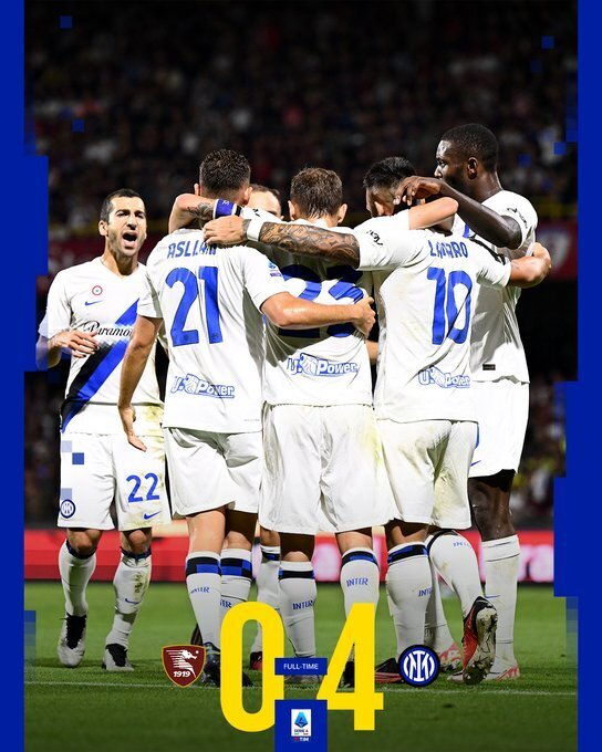 意甲-劳塔罗替补登场27分钟大四喜，国米4-0萨勒尼塔纳夺回榜首