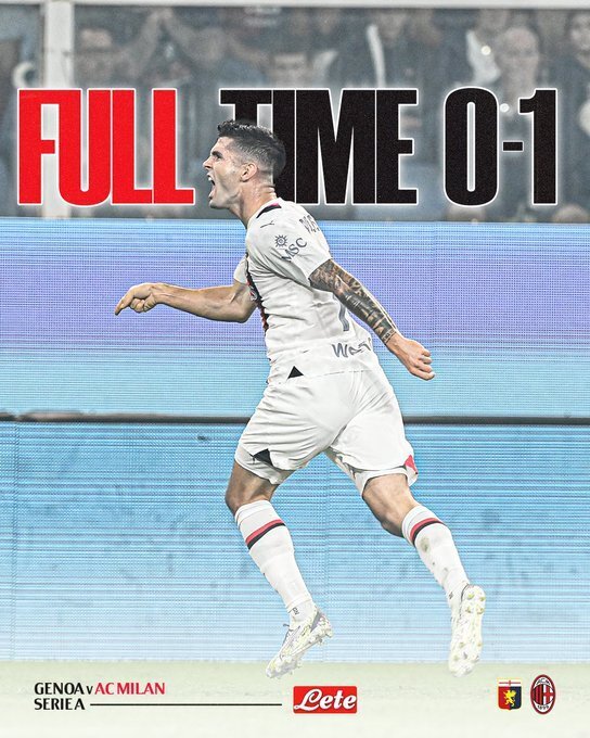 意甲-米兰1-0热那亚豪取4连胜，普利西奇绝杀迈尼昂直红吉鲁扑单刀