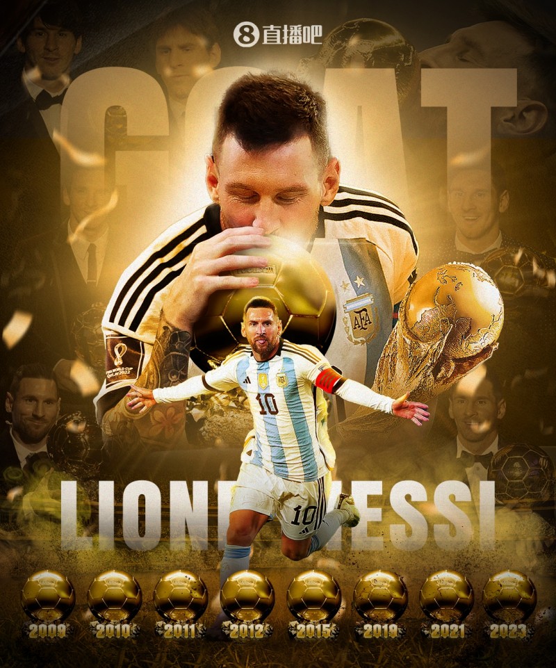 有点可惜~记者:法国足球特刊中没有梅西和八座金球的合影