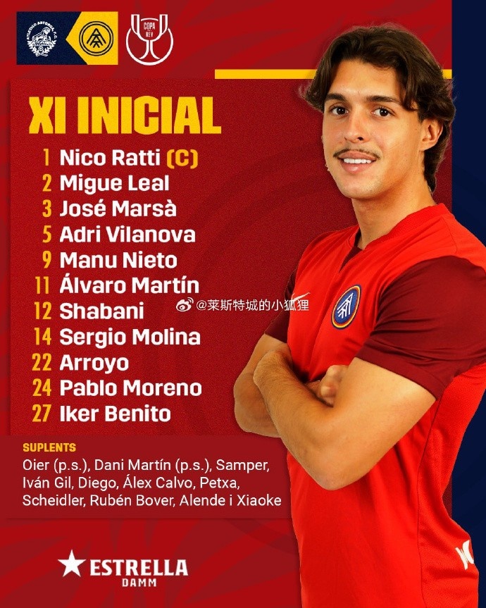 西班牙国王杯FC安道尔vs阿斯托加,何小珂进入大名单替补待命