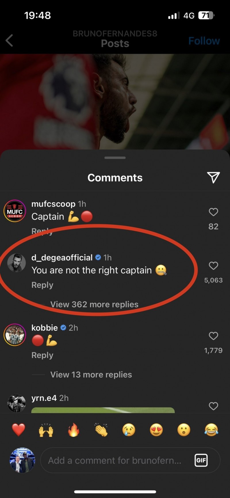 德赫亚社媒声援B费:他们说你不是合格的队长?