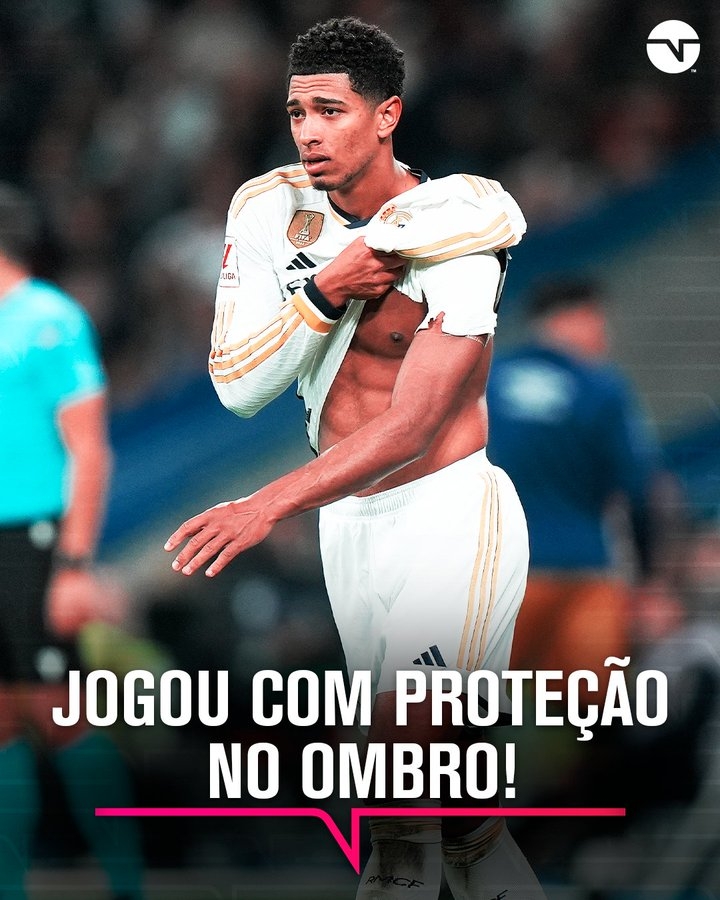 ??贝林厄姆被发现肩部缠着绷带出战皇马同巴列卡诺比赛