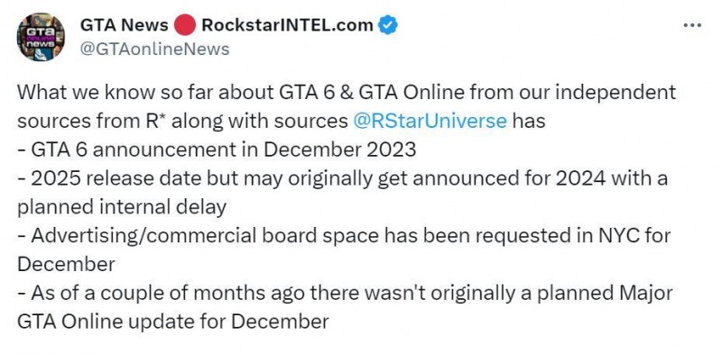 原本是要2024发售?!《GTA6》或已经历内部延期