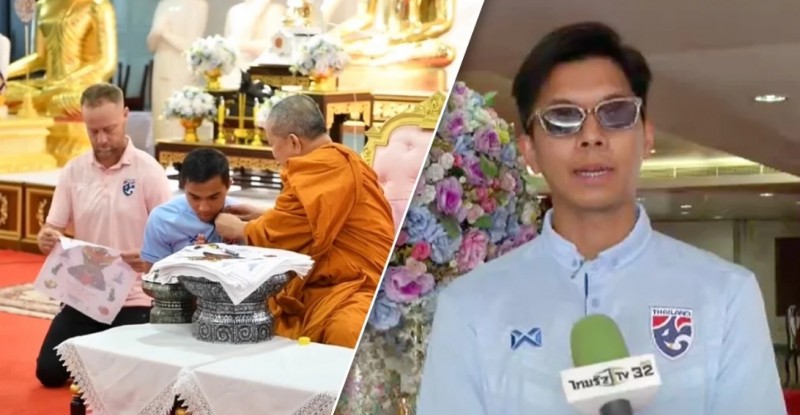 ?靠佛学赢国足?赵坤通猜大师赠予泰国球员护身符